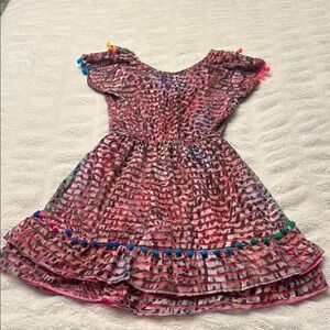 Colorful Kids Swim Coverup with Pom-Poms